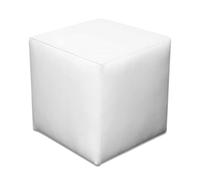 Best For Home Blanc Cube Pouf | Coussin de Sol en Simili Cuir 40 x 40 x 40 | Pouf Confortable pour Salon | Repose-Pieds pour Canapé et Lit | Pouf Tabouret de Style Ottoman | Repose-Pieds Cube Doux