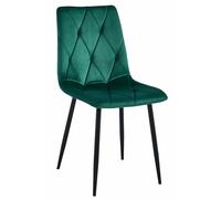Best For Home Chaise : tissu en velours vert foncé/pieds noirs