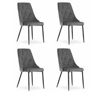 Best For Home Chaise - Velours gris foncé x 4