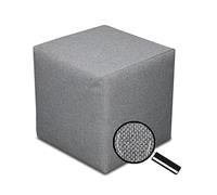 Best for Home Gris Foncé Cube Pouf | Coussin de Sol en Simili Cuir 40x40x40 | Pouf Confortable pour Salon | Repose-Pieds pour Canapé et Lit | Pouf Tabouret de Style Ottoman | Repose-Pieds Cube Doux