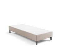 Best For Home Lit d'hôtel à sommier tapissier - 90 x 200 cm - Beige - Cadre à sommier tapissier - Sans matelas