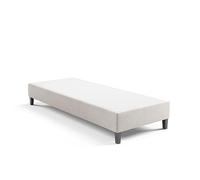 Best For Home Lit d'hôtel à sommier tapissier 90 x 200 cm - Crème - Cadre à sommier tapissier - Sans matelas