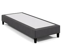 Best For Home Lit d'hôtel à sommier tapissier, 90 x 200 cm, graphite, cadre à sommier tapissier, sans matelas