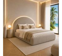 Best For Home POSO 003 Lit à sommier tapissier 140 x 200 cm avec matelas Bonell taille complète sans surmatelas