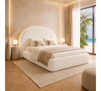Best For Home POSO 140 Lit à sommier tapissier 140 x 200 cm avec matelas Bonell taille complète sans surmatelas