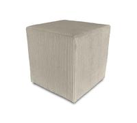 Best For Home | Pouf Cube en Velours Argenté 40x40x40 cm | Repose-Pieds Élégant et Confortable | Ottoman Contemporain pour Salon | Chambre ou Couloir | Assise Rembourrée Douce et Chic
