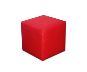 Best For Home Rouge Cube Pouf | Coussin de Sol en Simili Cuir 40 x 40 x 40 | Pouf Confortable pour Salon | Repose-Pieds pour Canapé et Lit | Pouf Tabouret de Style Ottoman | Repose-Pieds Cube Doux