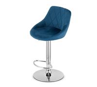 Best For Home Tabouret : velours bleu marine/base chromée