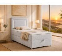 Best For Home Trinity Single K-3 lit Adulte avec Matelas et Ressorts - 100 x 200 cm - Argent