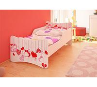 BEST FOR KIDS- Lit pour enfants avec un matelas de 10 cm certifié TÜV CERTIFIÉ SUPER SÉLECTION 8 tailles de nombreux dessins (80x160, Locomotive)