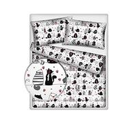 Best for Kids Parure de lit 135x100 cm 4 Pieces Parure de lit bébé Design 100% Coton (Chats Blancs)