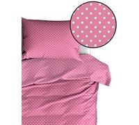 Best for Kids Parure de lit 135x100 cm 4 Pieces Parure de lit bébé Design 100% Coton (Pois Framboise)