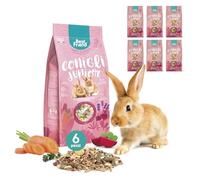 Best Friend Aliment Complet pour Lapins Junior avec Herbe médicale, caroube, Carotte, céleri, Betterave. Aliment pour Les rongeurs avec ingrédients naturels, fabriqué en Italie | Lot de 6 Paquets