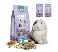 Best Friend Aliment Complet pour Lapins Nains avec Baies de Rose musquée, Pois floqué, caroube, Raisin sultanine, Lot de 2 Paquets. Aliments pour rongeurs avec ingrédients naturels, fabriqués en