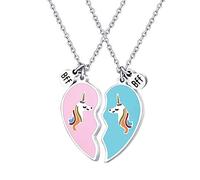 Best Friend Colliers BFF Amitié Licorne Collier pour 2 Filles Anniversaires Amies Sœurs Bijoux Cadeaux