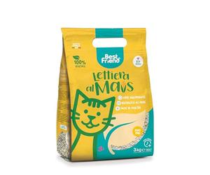 Best Friend - Litière agglomérante pour Chat, Sable de maïs, 100% d'origine végétale, Jusqu'à 30 Jours d'utilisation, Jetable dans Le Organique ou Les Toilettes, 5.5L/ 3 kg, 1 pièce