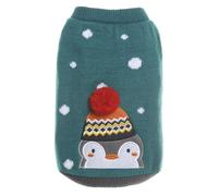 Best Friend - Pull Pingouin pour Chiens, Parfait pour Noël. Pull Chaud pour Les Chiens avec Passepoil élastique et Demi Manches | Longueur Dos 25 cm