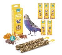 Best Friend - Snacks naturels cuits au Four pour la cocorite et Les Oiseaux Exotiques Savoureux bâtons d'oiseaux, Riches en vitamines avec Bois de Bouleau pour des Dents saines | Miel, 5 Pack x 85 g
