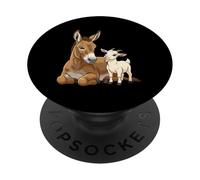 Best Friends Amitié réconfortante âne et chèvre PopSockets PopGrip Adhésif