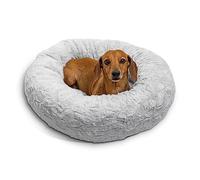 Best Friends by Sheri The Original Calming Donut - Coussin pour Chat/Chien Lux - Fausse Fourrure - Gris - S/58 x 58 cm