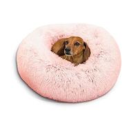 Best Friends by Sheri The Original Calming Donut - Coussin pour Chat/Chien Shag - Fausse Fourrure - Rose - S/58x58 cm