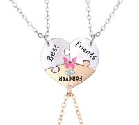 Best Friends Forever Collier pour 3 Filles, BFF Collier d'Amitié Puzzle Heart, Meilleurs Amis Assortis Colliers, Anniversaire Saint-Valentin Amitié Bijoux Cadeaux pour Femmes Filles Mère Amis Sœurs