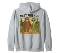 Best Friends Funny Bigfoot et Alien Cryptid, OVNI, Science-Fiction Sweat à Capuche