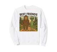 Best Friends Funny Bigfoot et Alien Cryptid, OVNI, Science-Fiction Sweatshirt