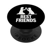 Best Friends Humain et Chien High Five Silhouette Graphique audacieuse PopSockets PopGrip Adhésif