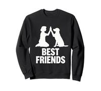 Best Friends Humain et Chien High Five Silhouette Graphique audacieuse Sweatshirt