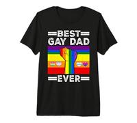Best Gay Dad Ever LGBTQ Rainbow Flag LGBT Pride Month T-Shirt Haut de Gamme