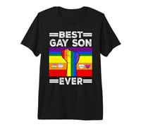 Best Gay Son Ever LGBTQ Rainbow Flag LGBT Pride Month T-Shirt Haut de Gamme
