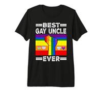 Best Gay Uncle Ever LGBTQ Rainbow Flag LGBT Pride Month T-Shirt Haut de Gamme