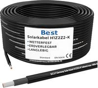 Best Germany Câble solaire photovoltaïque en cuivre pur 6 mm² Noir 100 m