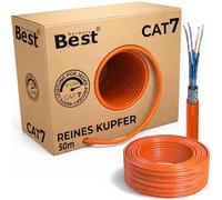 BEST Gigabit Câble Réseau Ethernet CAT.7 RJ45 - 50 m - Câble de Réseau Gigabit - Cuivre - 1000 MHz S/FTP KAT 7
