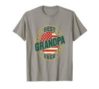 Best Grandpa Ever Vintage USA Circle Design T-Shirt