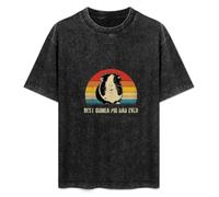 Best Guinea Pig Dad Ever T-Shirt Printed Tee Graphic Top for Men Black Shirt S