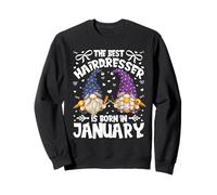 Best Hairdresser GNOME for Funny Barber Who Born in January Sweatshirt
