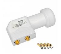 BEST HD202 LNB TWIN FULL HD 4K TÊTE PARABOLE 2 SORTIES 0,1DB GAIN 70DB + 4 FICHES F GOLD