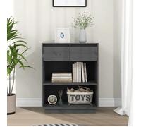 BEST-HOME Armoire de Séjour,Placard pour couloir,Buffet console Gris 60x34x75 cm Bois de pin solide nvq6544