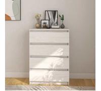 BEST-HOME Armoire de Séjour,Placard pour couloir,Buffet d'appoint Blanc 60x36x84 cm Bois de pin massif nvq9291