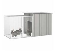 BEST-HOME Articles pour animaux - UU - Clapier Gris 200x91x100 cm Acier galvanisé HH6785