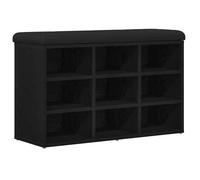 BEST-HOME Banc à chaussures couloir banc d'entrée Noir 80x30x48 cm Bois d'ingénierie 1parcel3182