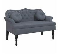 BEST-HOME Banc banquette bout de lit - avec coussins gris foncé 120,5x65x75 cm velours,1parcel1290
