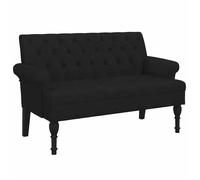 BEST-HOME Banc banquette bout de lit - avec dossier noir 120x62x75,5 cm tissu,1parcel3840