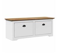 BEST-HOME Banc de couloir banc d'entrée banc à chaussures BODO blanc et marron 114x40x45 cm 1parcel1623