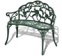 BEST-HOME Banc de jardin - banc d'extérieur pour Cour Terrasse 100 cm Aluminium coulé Vert nvq4820