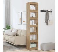 BEST-HOME Bibliothèque moderne - armoire à livres -/Séparateur de pièce chêne artisanal 40x30x198cm kvci88625