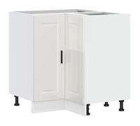 BEST-HOME Buffet de cuisine - Cabinet de Rangement Armoire d'angle de cuisine Porto blanc brillant bois ingénierie,1parcel7072