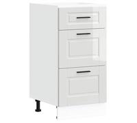 BEST-HOME Buffet de cuisine - Cabinet de Rangement Armoire de cuisine Porto blanc brillant bois ingénierie,1parcel4894